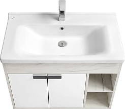 Акватон Мебель для ванной Флай 80 дуб крафт/белый – фотография-6